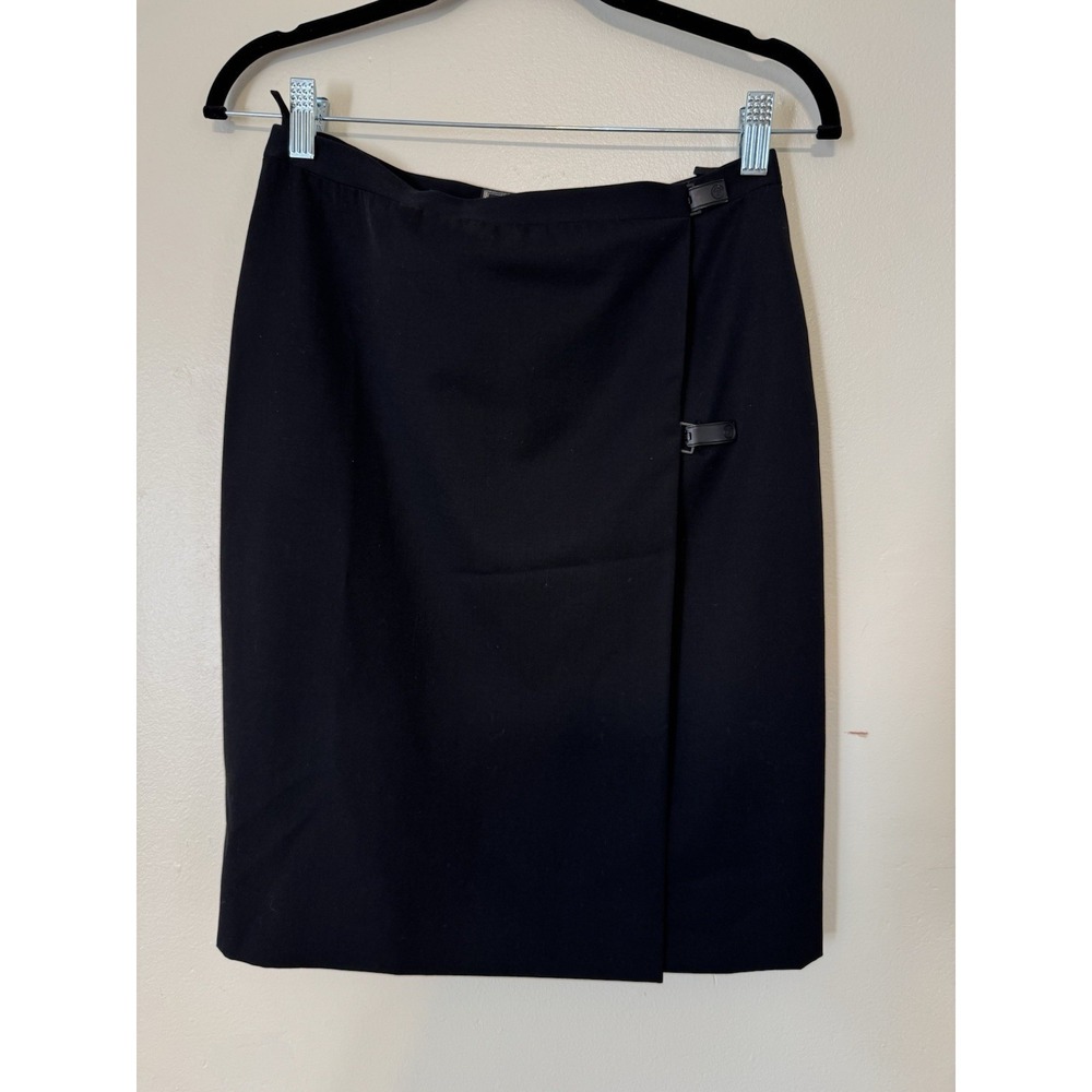 Gianni Versace Couture‎ - Vintage Runway Black Wool Mini Skirt Size 42 IT